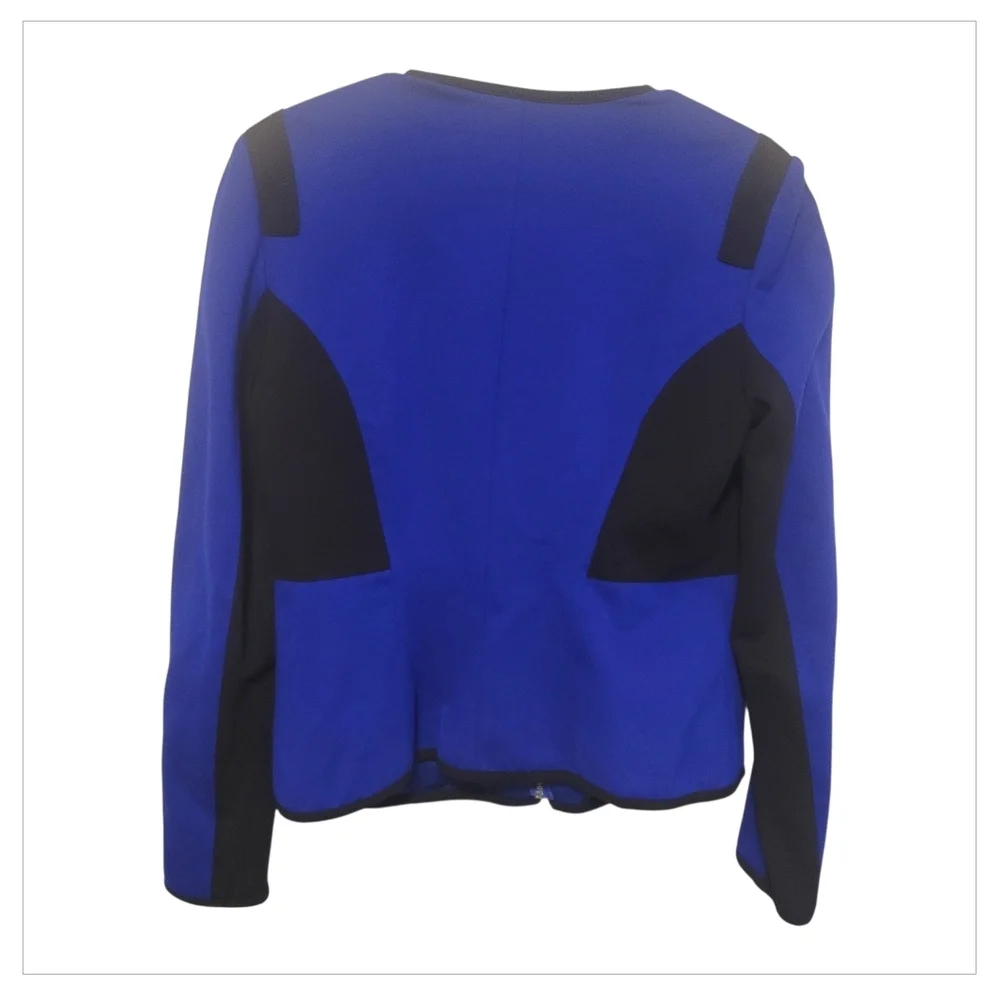 Nygard Colorblock Zip Blazer Jacket Blue Black Womens 10 - Picture 3 of 6